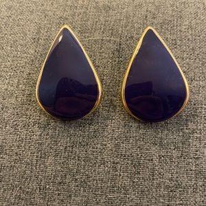 VINTAGE navy tear drop earrings